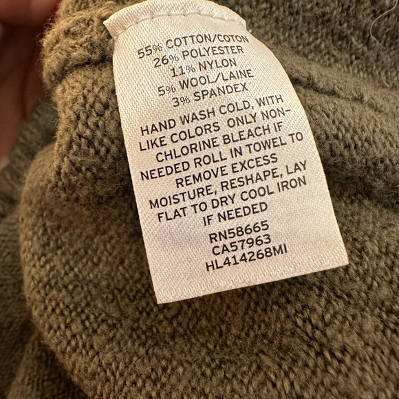 Olive green V-neck sweater - Picture 4 of 4